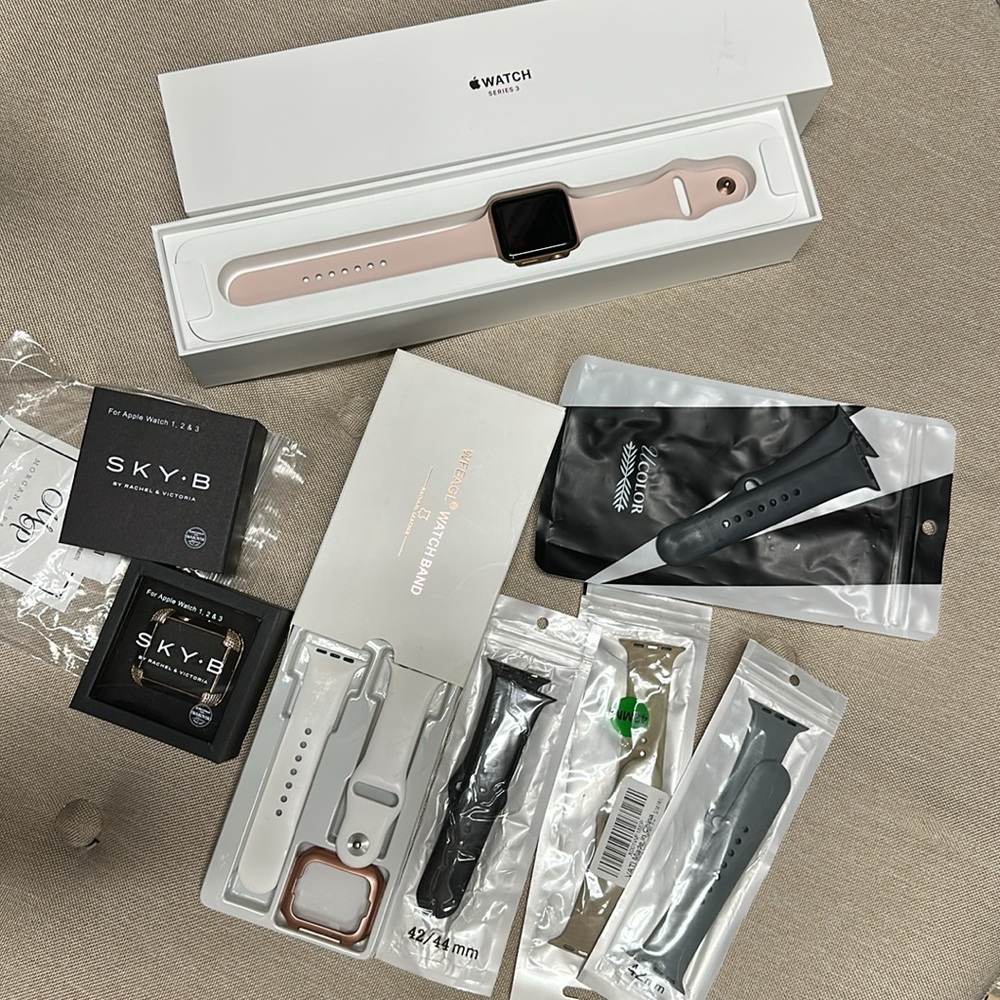 Apple Watch Series 3 with Multiple Bands and case